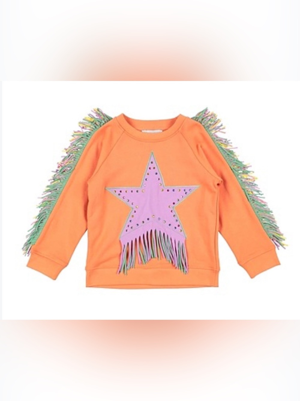 Stella McCartney KidsOrange Fringe Star Sweatshirt